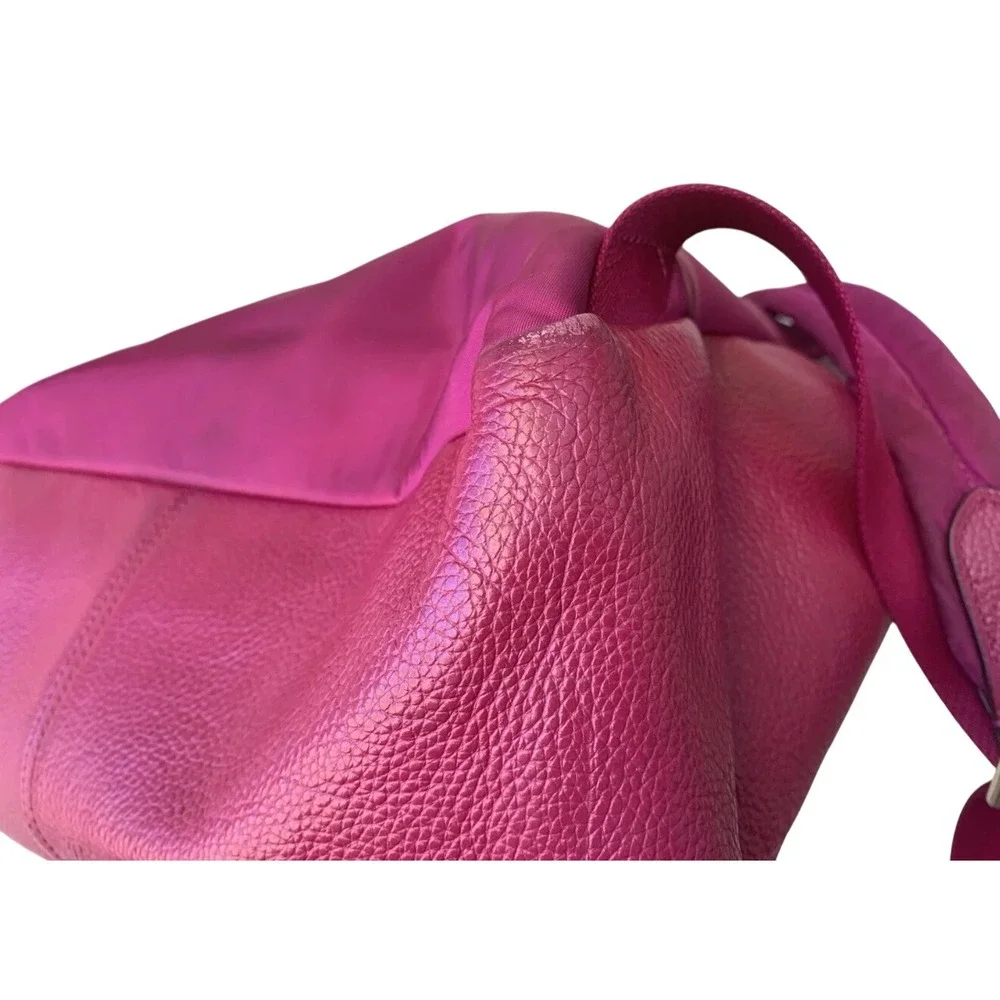 Flawed Gem! Coach Court Backpack Magenta Pebbled Leather Lg Academia Classic
